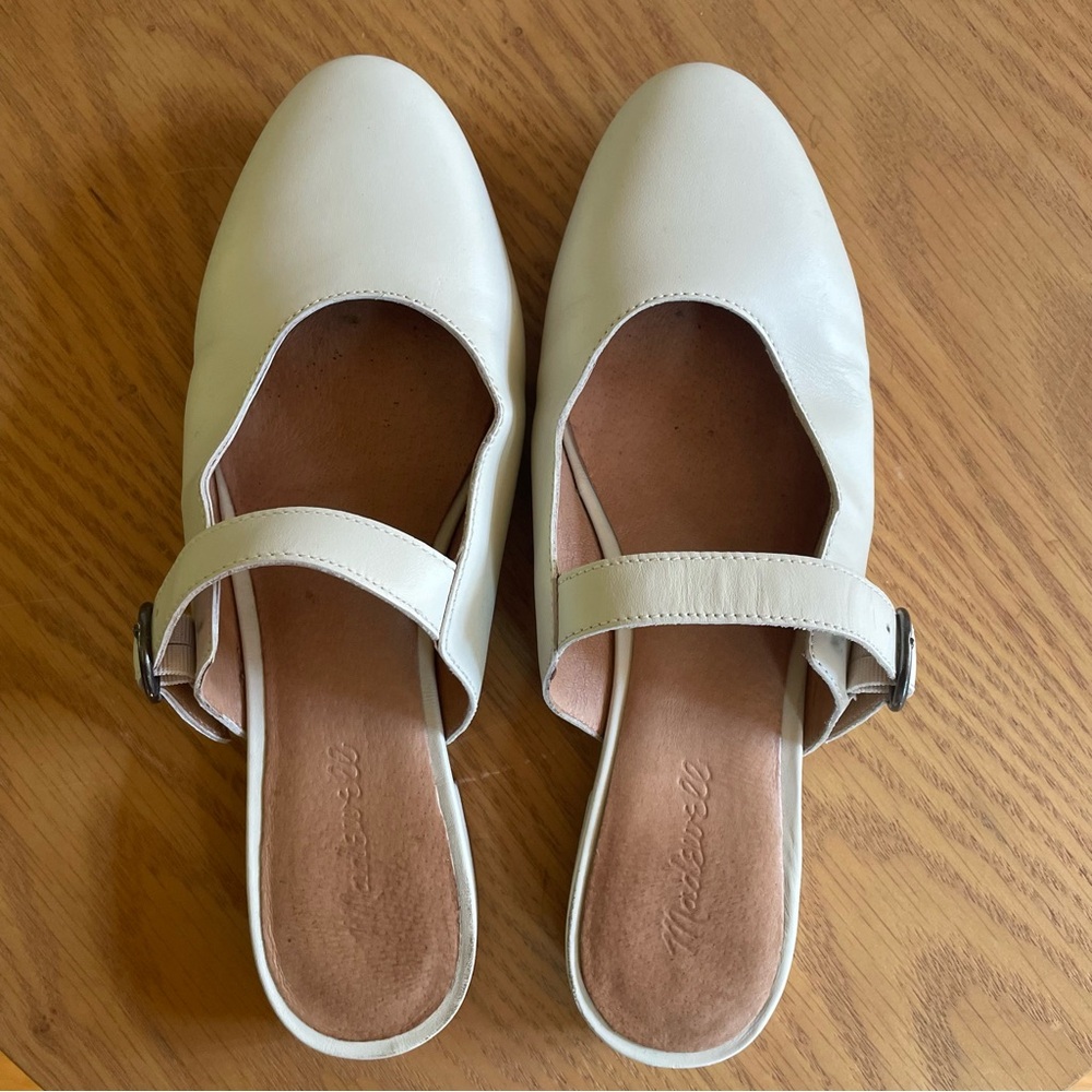 Madewell Off-White Leather Mules